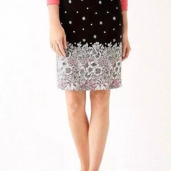 J.JILL Floral Printed Elastic Waist Straight Skirt Size 8P - Picture 3 of 11